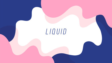 Abstract flowing liquid shapes. Dynamic colored waves background. Pink and blue. Vector illustration.