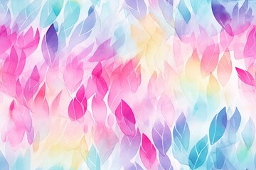 seamless pattern of watercolor colorful leaves. - obrazy, fototapety, plakaty
