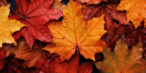 Naklejka na ściany i meble Autumn Leaves Abstract Background