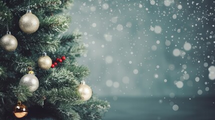 Christmas tree and presents isolated on background with space for copy text