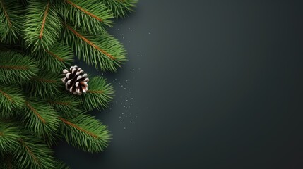 Christmas tree isolated on background with space for copy text