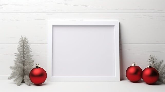 Photo frame with blank area for picture, Christmas themed