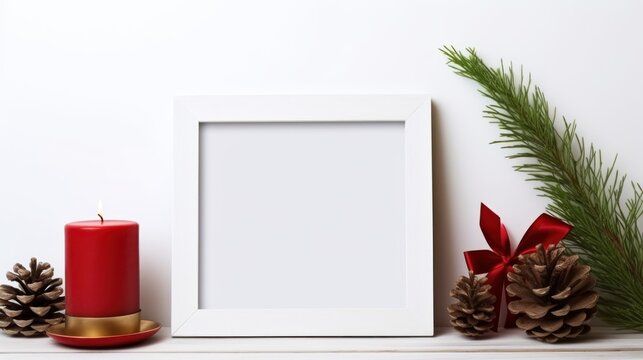 Photo frame with blank area for picture, Christmas themed