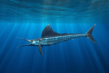 stail cartoon of a sailfish