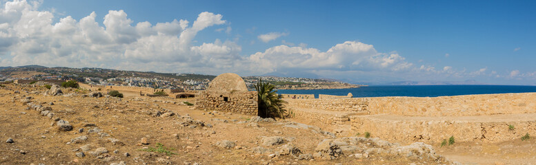 Fortress of Rethymno, Crete, Greece, with historic walls