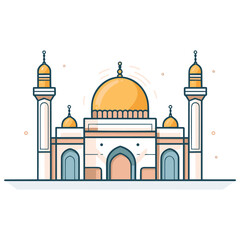 mosque or masjid vector illustration clipart sticker png for milad un nabi or ramdan eid mubarak flat style