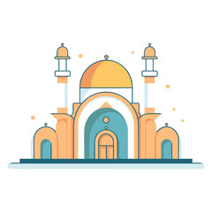 mosque or masjid vector illustration clipart sticker png for milad un nabi or ramdan eid mubarak flat style