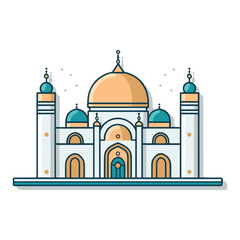 mosque or masjid vector illustration clipart sticker png for milad un nabi or ramdan eid mubarak flat style