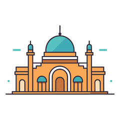 mosque or masjid vector illustration clipart sticker png for milad un nabi or ramdan eid mubarak flat style