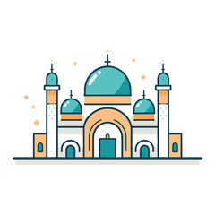 Fototapeta na wymiar mosque or masjid vector illustration clipart sticker png for milad un nabi or ramdan eid mubarak flat style