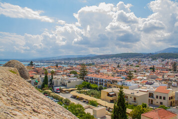 Overview of the city of Rethymno, island of Crete, Greece as seen from the historic fortress