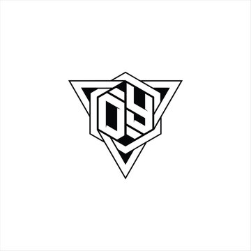 recommend clip art: DY Letter Logo monogram hexagon shape with triangle geometric outline sharp modern design