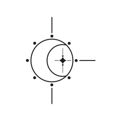 Boho phases crescent moon and stars elements © freeject.net