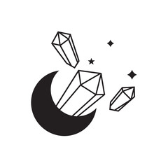 Boho crystal with crescent moon elements © freeject.net