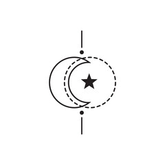 Boho crescent moon and stars phases elements © freeject.net