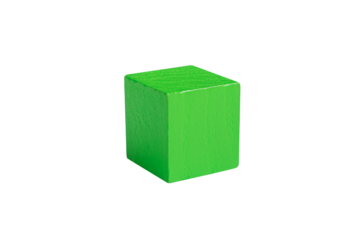 green wooden cubes for conceptual design. Education game. isolated on  white background.PNG	