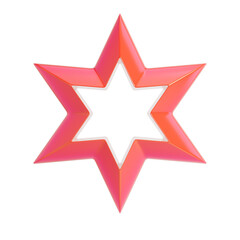 Star 3D rendering on a transparent background.