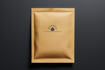 Kraft Square Sachet Mockup ai generated