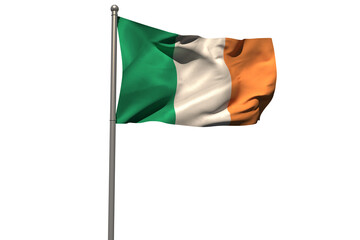 Naklejka premium Digital png illustration of flag of ireland on transparent background