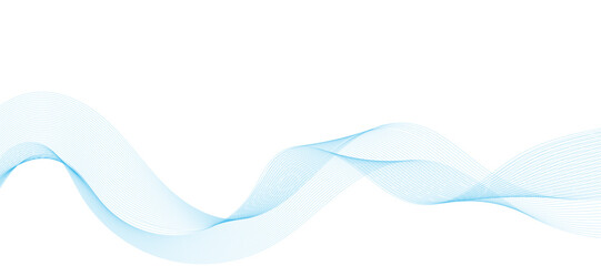 Abstract vector background with smooth color wave. Smoke wavy lines	. Vector blue waves background
