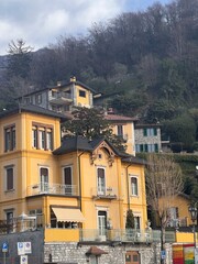Fototapeta na wymiar Lake Como, Italy street and buildings