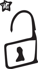 Digital png illustration of padlock symbol on transparent background