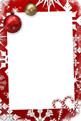 Digital png illustration of frame with christmas decorations on transparent background
