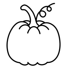 Cute pumpkin fall autumn Halloween outline icon	
