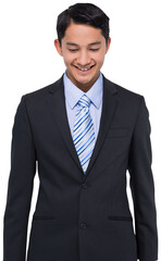 Digital png photo of biracial businessman on transparent background