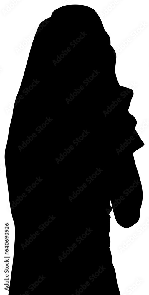 Poster Digital png illustration of silhouette of woman on transparent background