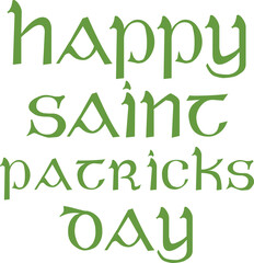 Digital png illustration of happy saint patricks day text on transparent background