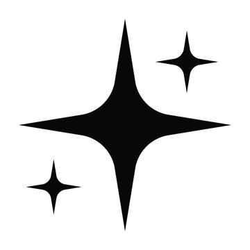 Sparkle shine icon symbol vector. on white background