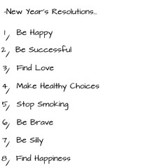 Digital png illustration of new year's resolutions text on transparent background