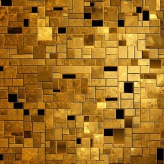 Abstract golden cubes background. 3d render illustration. Can be used for wallpaper, web page background, web banners. 