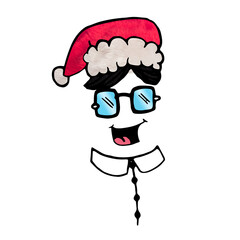 Digital png illustration of santa claus on transparent background