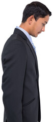 Digital png photo of biracial businessman on transparent background