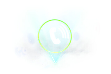 Digital png illustration of phone symbol on transparent background