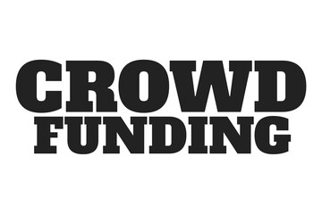 Digital png illustration of crowd funding text on transparent background