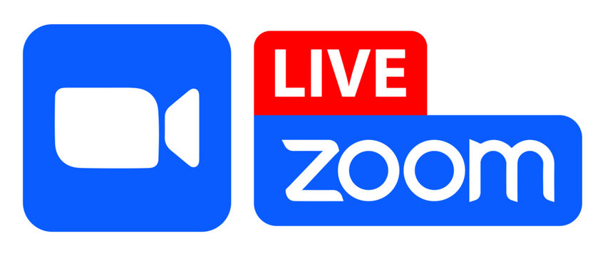 Zoom live logo.Live stream icon.