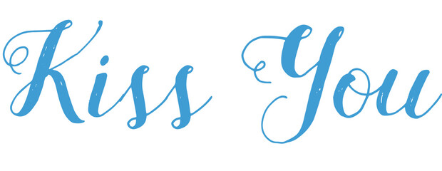 Digital png illustration of kiss you text on transparent background