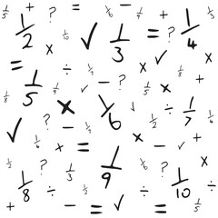 Digital png illustration of mathematical symbols on transparent background