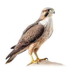 Obraz premium Prairie falcon bird isolated on white background.