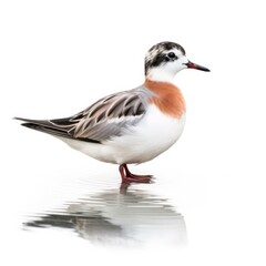 Obraz premium Red-necked phalarope bird isolated on white background.