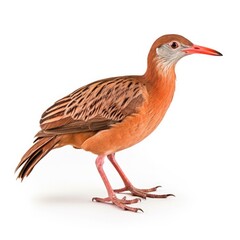 Ridgways rail bird isolated on white background.