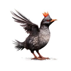 Rhinoceros auklet bird isolated on white background.