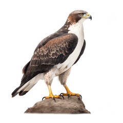 Obraz premium White-tailed hawk bird isolated on white background.
