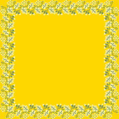 Vector illustration of Ukrainian ornament in ethnic floral style with oak and grape leaves and acorns, bunches of grapes, identity, vyshyvanka, embroidery for websites, banners. Background