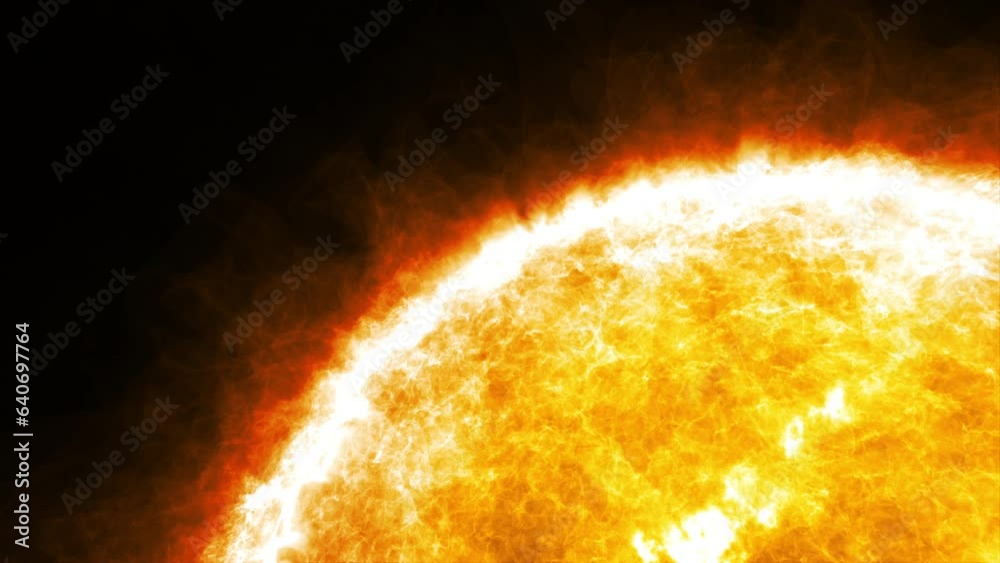 Wall mural abstract top left part of sun solar system in the universe sci fi galaxy cinematic title background