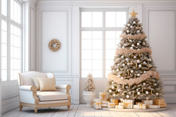 christmas luxury living room scandinavian style