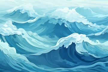 Waves abstract illustration. Wavy ocean abstract Backdrop. Curvy sea waves background.